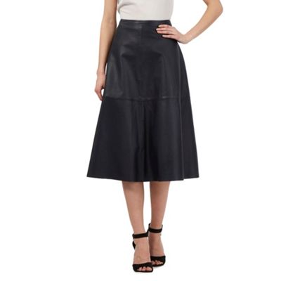Giles/EDITION Navy leather skirt